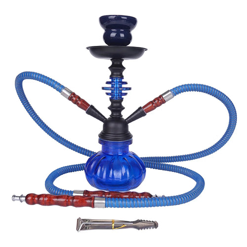 Cachimba Tradicional con Doble Manguera – Variantes en Verde, Negra, Azul y Roja